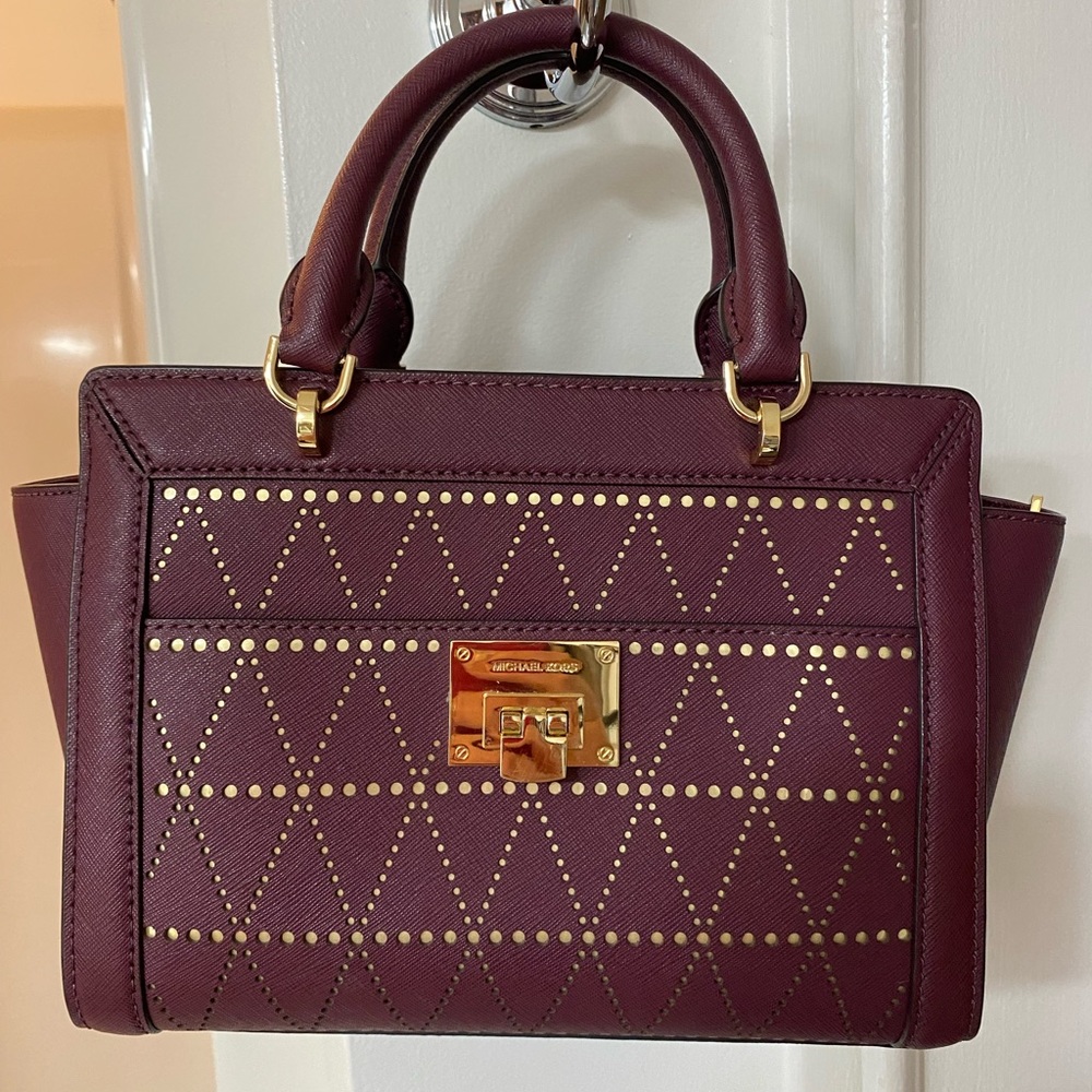 Michael Kors Leather Satchel Tina Messenger